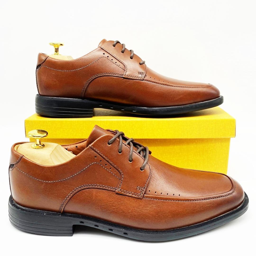 SU94【未使用】Clarks クラークス Uチップ UK6.5G ブラウン メンズシューズ ビジネスシューズ_画像4