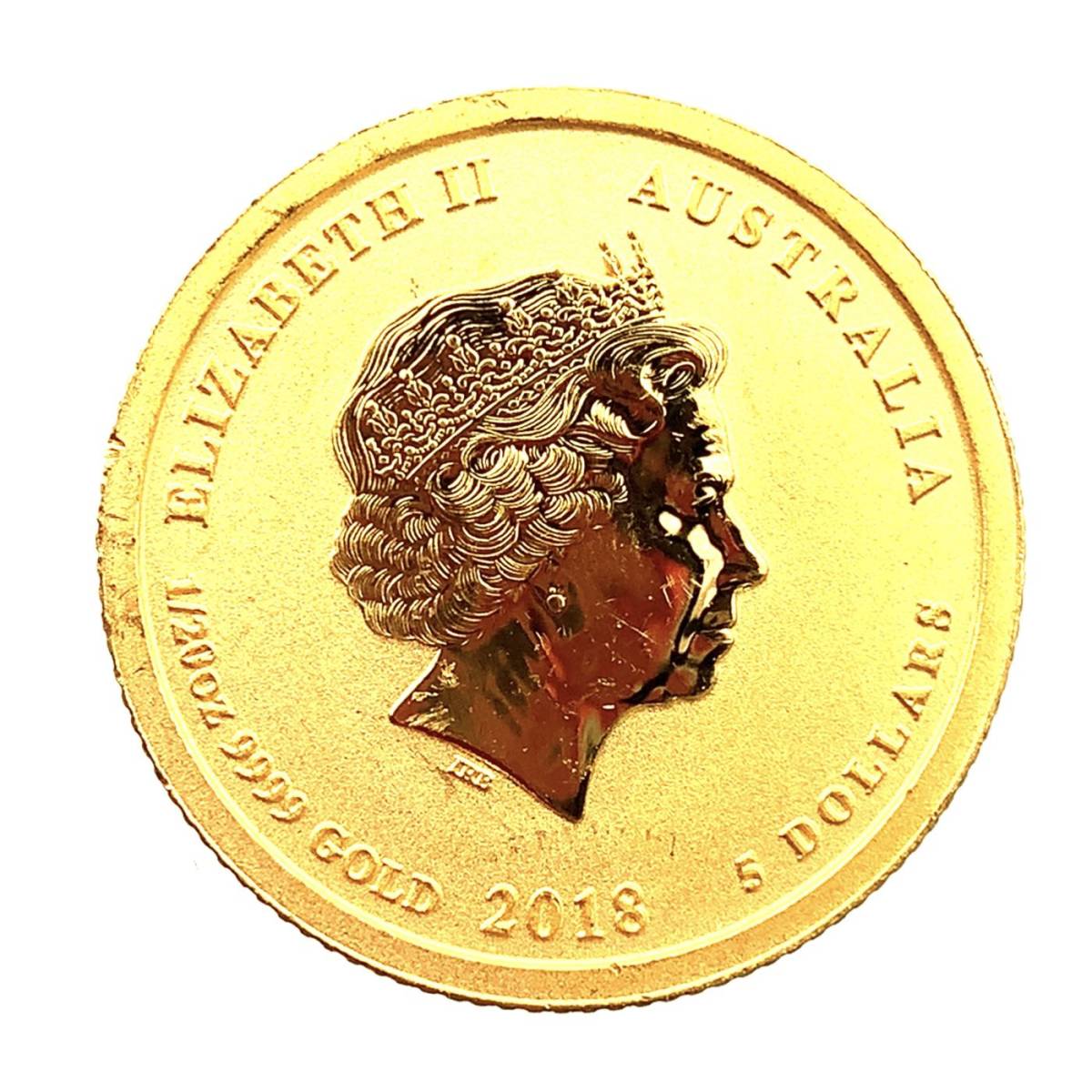 干支 金貨 犬 オーストラリア 2018年 K24 純金 1.5g コイン 1/20オンス イエローゴールド コレクション Gold_画像2