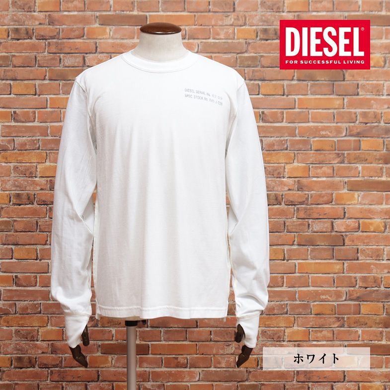 超歓迎された】 22AW/DIESEL/Mサイズ/ロンT A06201 0TEAL T-JUBIND-LS