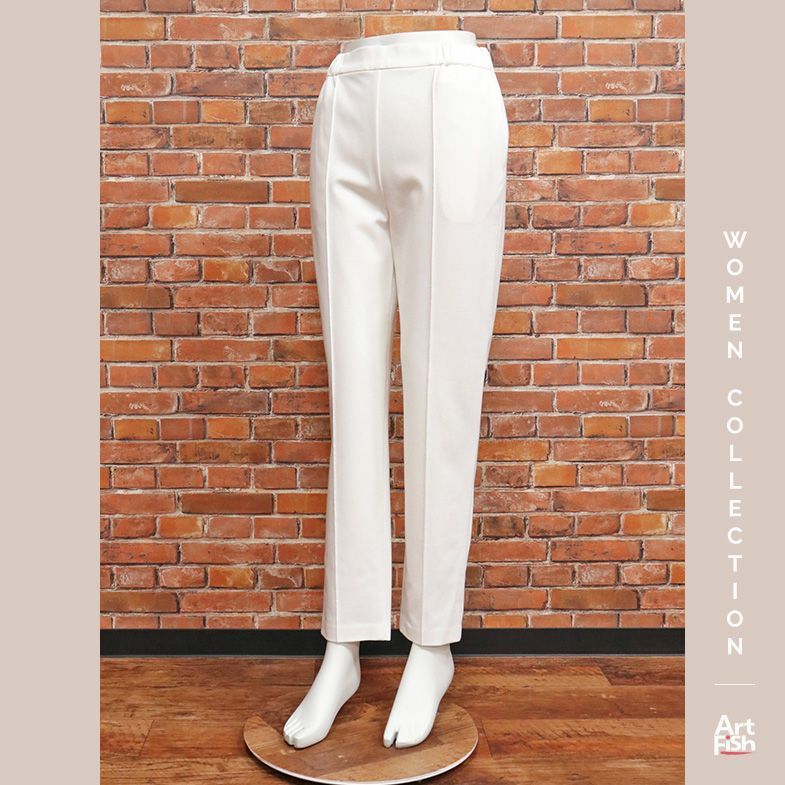 1円/秋冬/STUDIO PICONE/38(M)サイズ/保温 ストレッチ テーパードパンツ スタジオピッコーネ 新品/白/ホワイト/hz652/_画像1