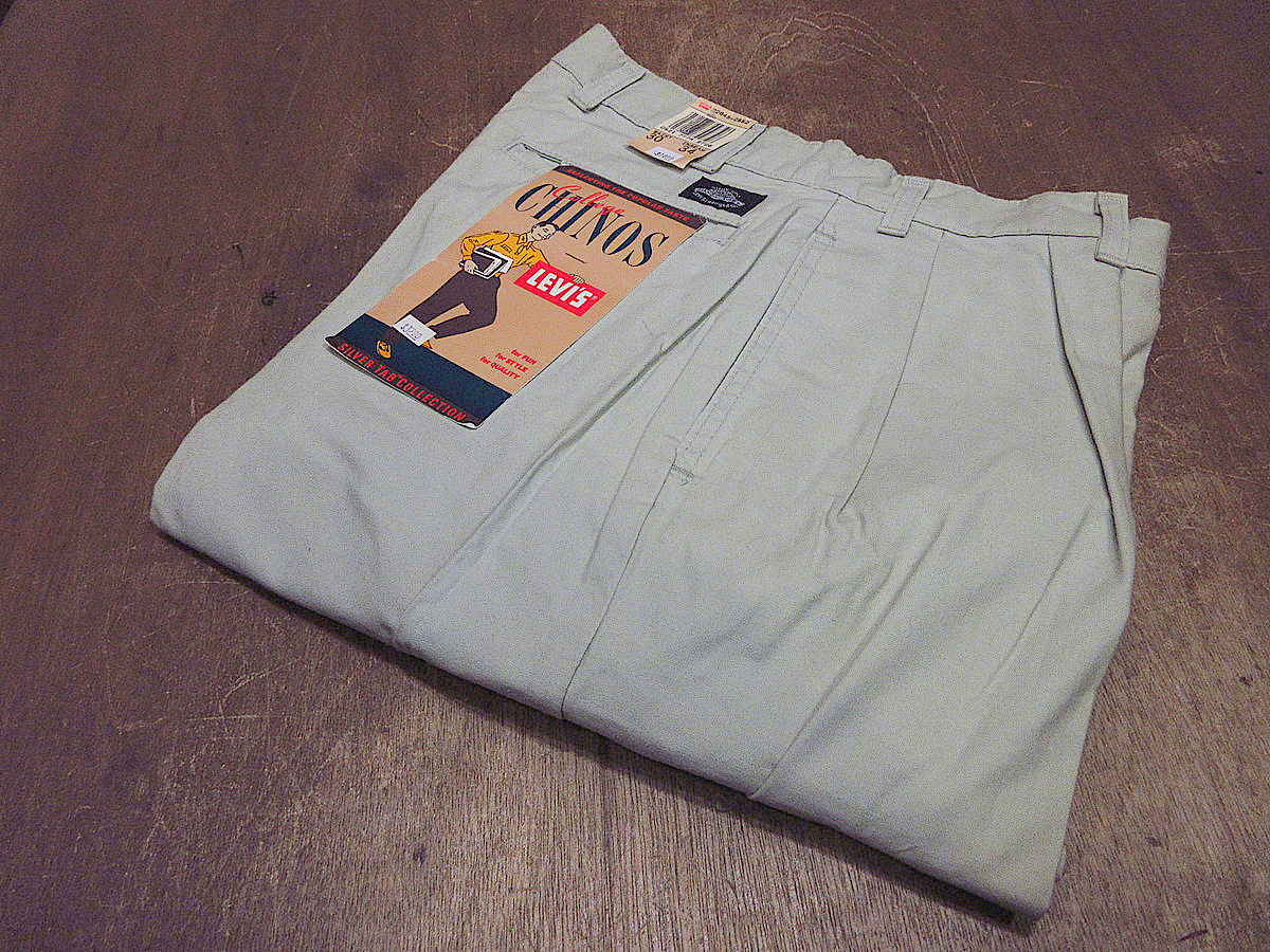 ビンテージ80’s●DEADSTOCK Levi’sカレッジチノパンツグレー実寸W78cm●231010j8-m-pnt-jns-W31古着1980sシルバータブテーパード