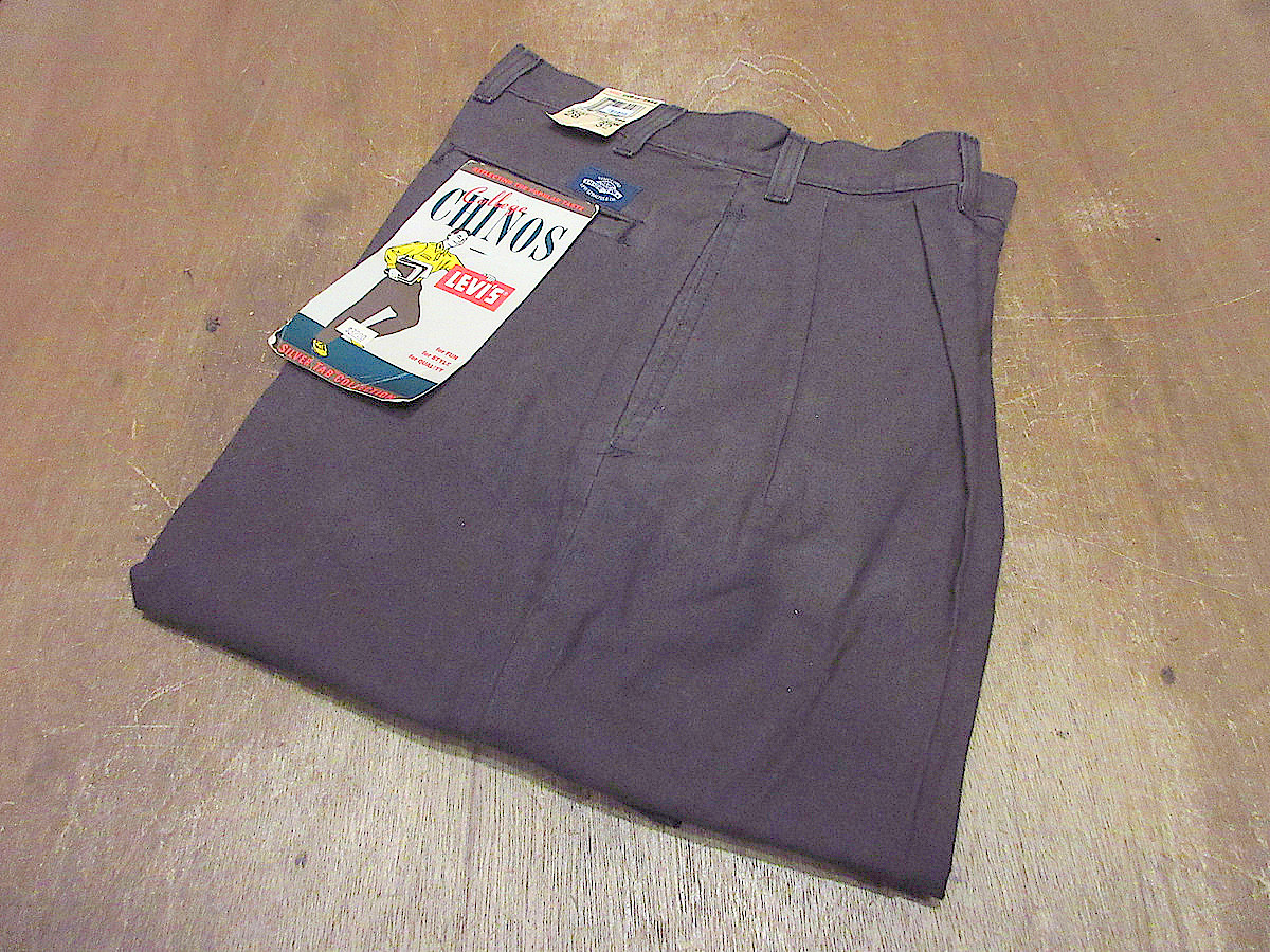 ビンテージ80’s●DEADSTOCK Levi’sカレッジチノパンツ実寸W81cm●231010j7-m-pnt-jns-W30テーパード1980sシルバータブ_画像1