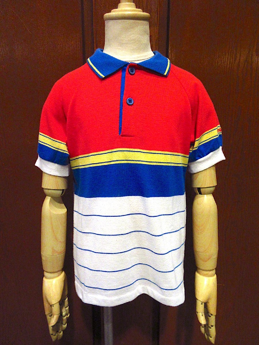 ビンテージ80's●OSHKOSH B’GOSHキッズマルチボーダーポロシャツsize 7●231024c8-k-plsh 1980s子供服半袖Tシャツ古着_画像1