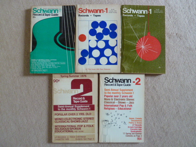 ★シュワン レコード カタログ／Schwann Catalog 5冊■1973/8，1976/1，1976/spring-summer，1976/11，1977/spring-summer