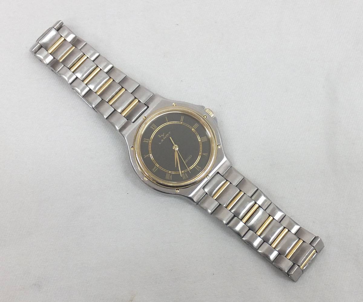 【中古動作品】★SEIKO LANDY セイコーランディ 3針 クォーツメンズ腕時計 5P31-6B00_画像3