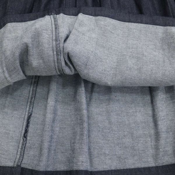 【新品 未使用】 GRANDMA MAMA DAUGHTER グランマママドーター 通年 デニム プリーツ ロング スカート Sz.0　レディース　K3B00185_9#R_画像3