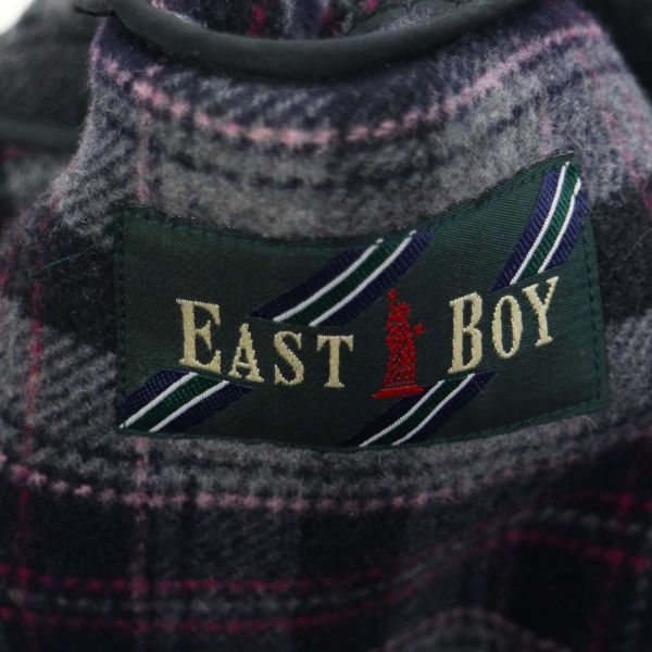 EAST BOY イーストボーイ 秋冬 裏地チェック柄♪ ウール スクール ダッフルコート Sz.11　レディース グレー 女子 学生 通学　K3T00532_9#N_画像6