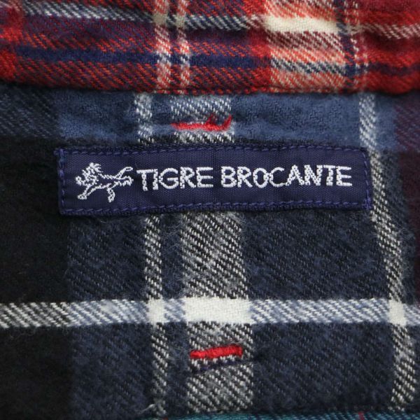 TIGRE BROCANTE ティグルブロカンテ 天空丸♪ クレイジー切替 長袖 バンドカラー チェック ネル シャツ Sz.F　レディース　K3T00710_A#B_画像5