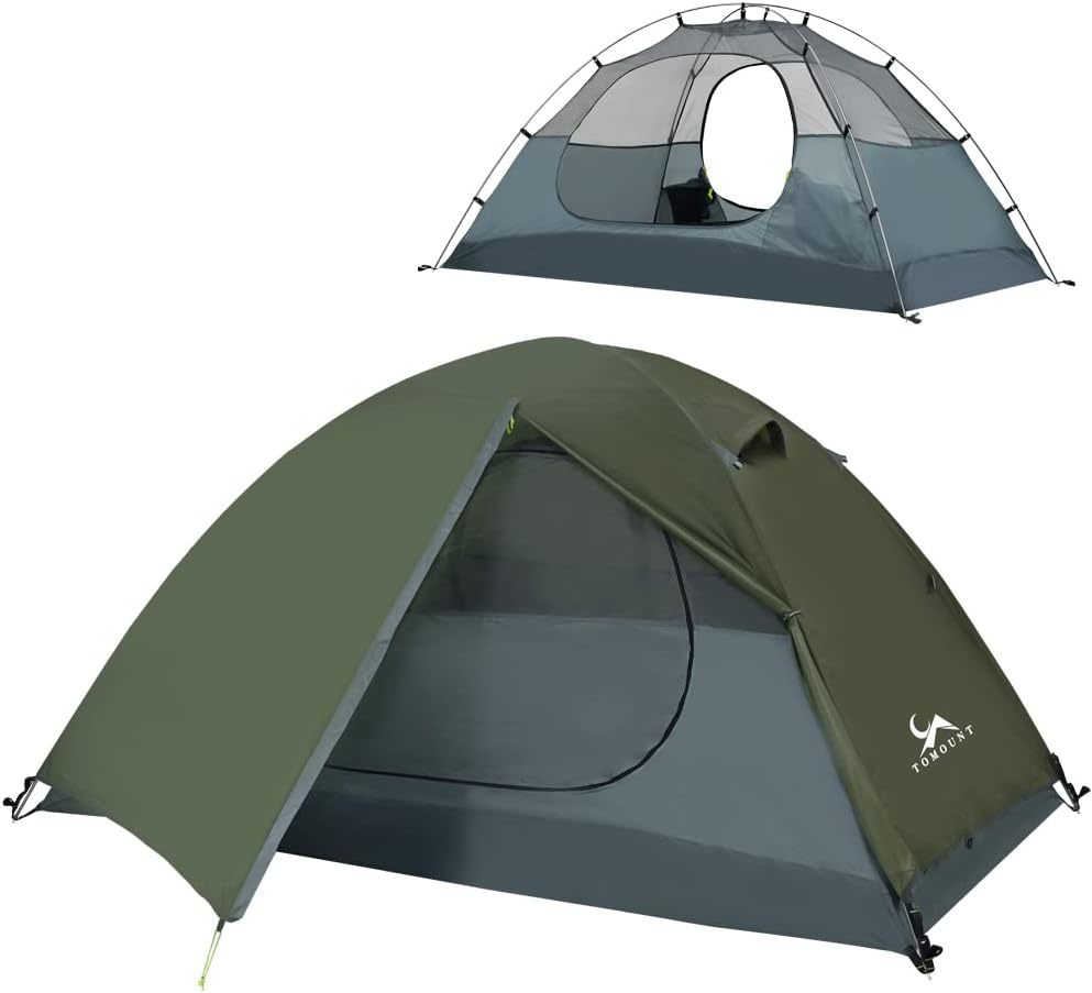 新品　TOMOUNT テント ソロテント 1-2人用 キャンプテント 二重層 自立式 耐水圧3000mm 通気 防風 軽量 コンパクト バイク アウトドア _画像1