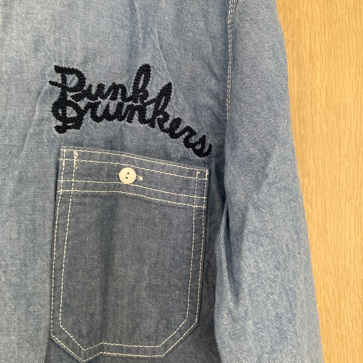 刺繍ありパンクドランカーズ　punkdrunkers メキシカンスカル　シャンブレーシャツ　