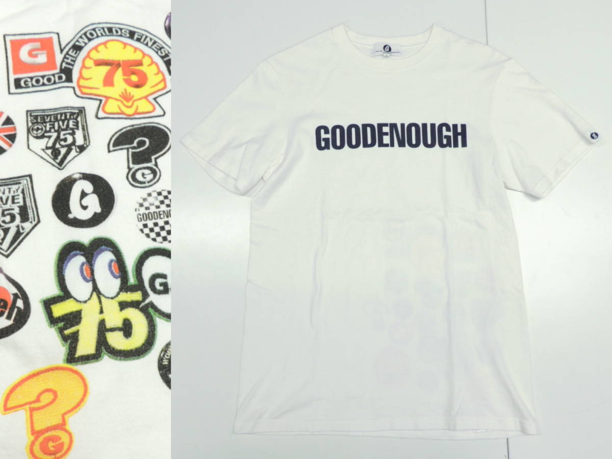 ◆ 名作 グッドイナフ GOODENOUGH ワッペン プリント 半袖 Tシャツ 2サイズ 白 ホワイト