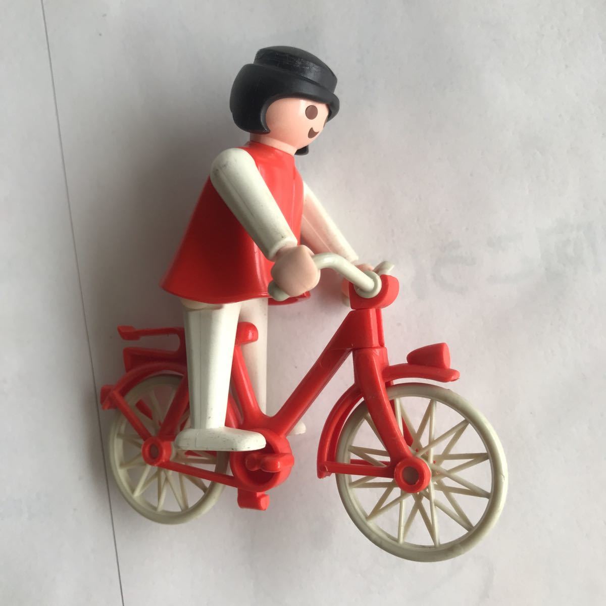 ■昭和レトロ プレイモービル　自転車　フィギュア 人形おもちゃ　playmobile当時物2a■検おまけ食玩消しゴム昔古い玩具超合金LEGO _画像1