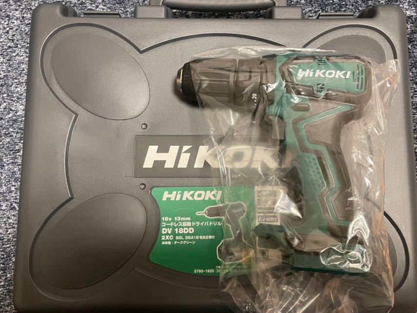 送料無料 即決 未使用 DV18DD ケース付き HiKOKI ハイコーキ 旧日立工機 18V 振動ドライバドリル (検 インパクト ドライバー マキタ makita_画像1