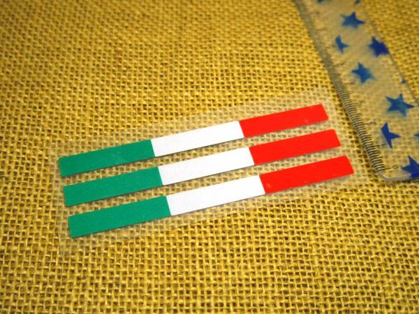 イタリア国旗カラー 反射ステッカー リフレクター 10cm 3枚セット_画像7