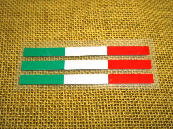 イタリア国旗カラー 反射ステッカー リフレクター 10cm 3枚セット_画像1