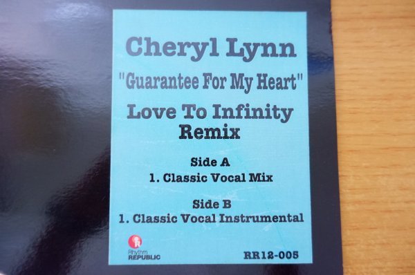 E2-007＜12inch/美品＞Cheryl Lynn / Guarantee For My Heart（Love To Infinity Remix）_画像2