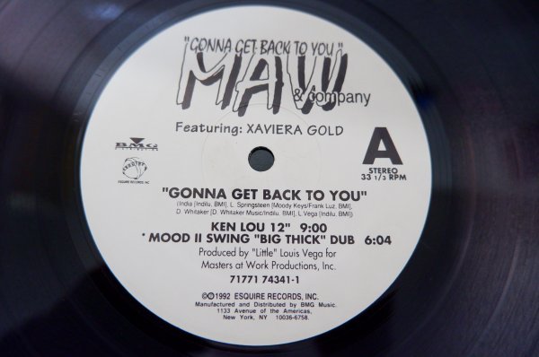 E2-133＜12inch/US盤＞MAW & Company Featuring Xaviera Gold / Gonna Get Back To Youの画像3