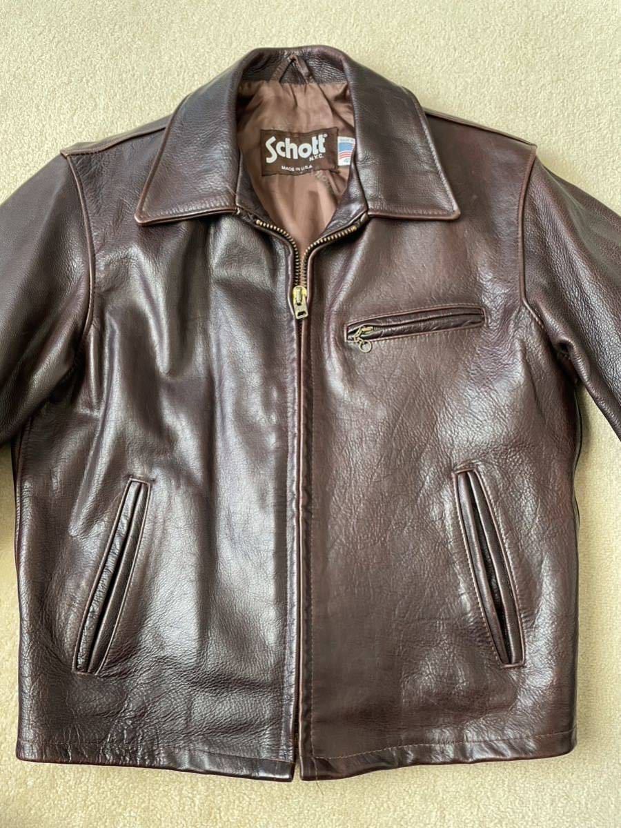 価格は安く Schott レザージャケット659 ブラウン サイズ40 ライダース