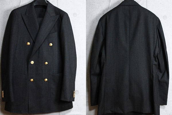  new goods Onward . mountain Selflex/ cell Flex PICK&SWAY autumn winter made in Japan mountain . wool woven THE BISHU PRIDE gold button double-breasted suit A6/L/. ash /18.5 ten thousand 