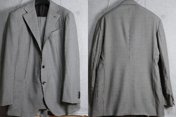 新品 伊勢丹メンズ Migliore ~House of Tailor~ 秋冬 日本製 最高級デルフィノ Honey Way フランネル 千鳥柄 スーツ A7/XL/D6 50/茶系/19万_画像2