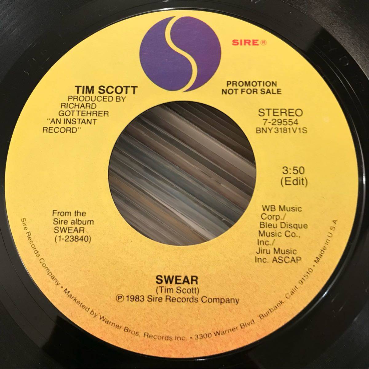 TIM SCOTT US Press Promo 7inch SWEAR (The Rockats)_画像2