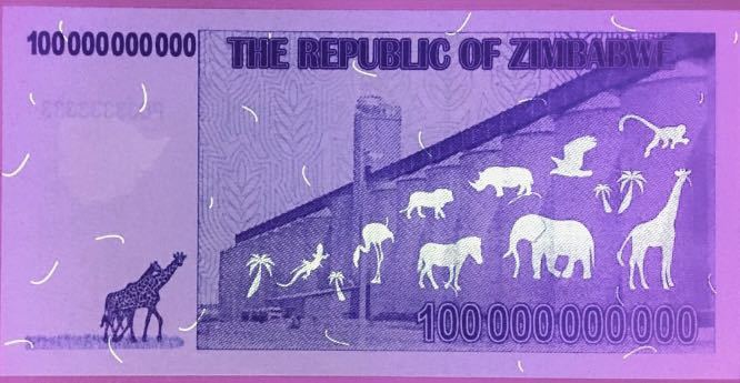 ジンバブエドル 100ビリオン　紙幣の100枚連番珍しい_画像4