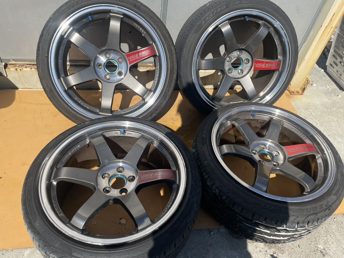 RAYS VOLKRACING TE37SL 18インチ 9 1/2jj ＋45 5-100 PIRELLI 225/40R18 86/BRZ インプレッサ等_画像1