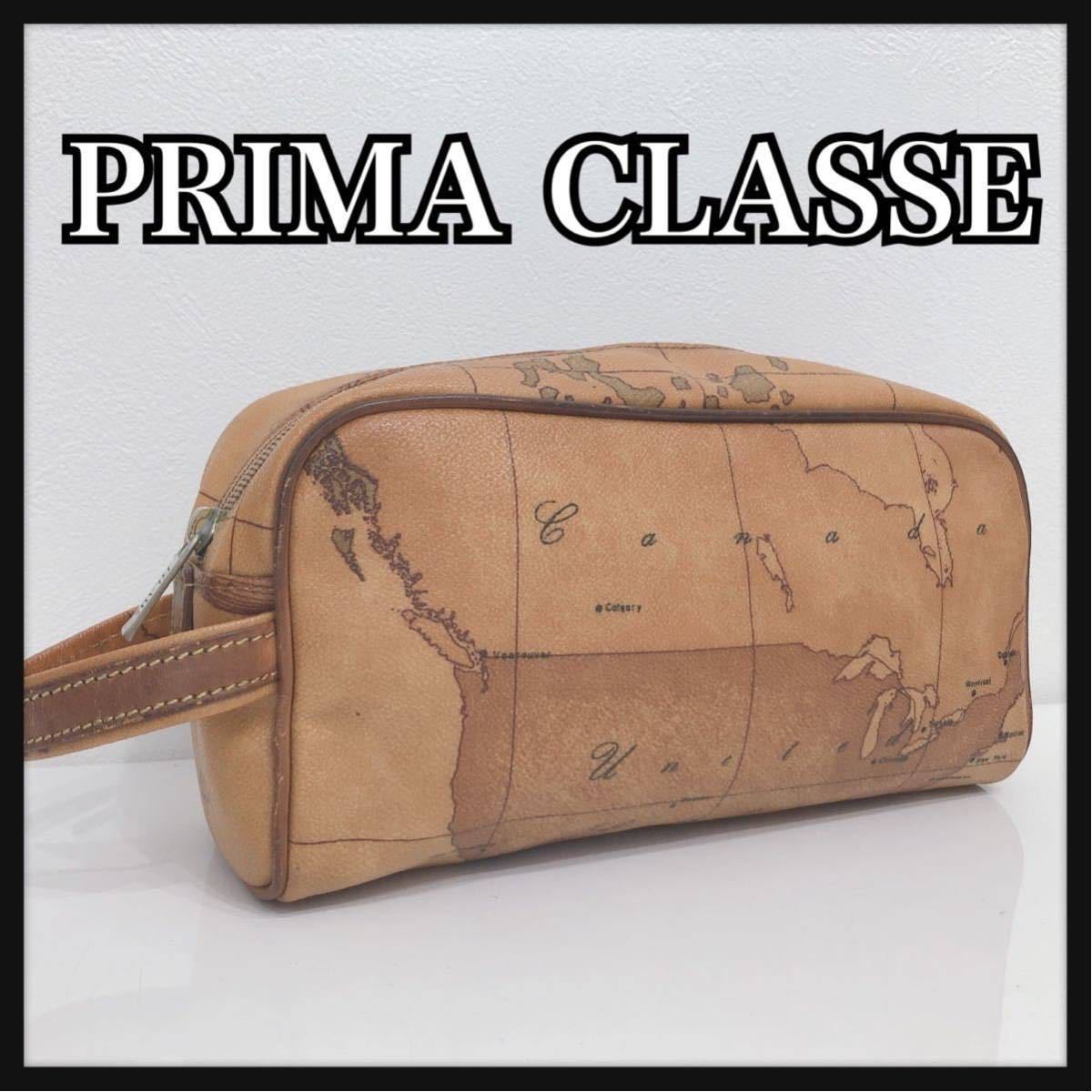 PRIMA CLASSE プリマクラッセ セカンドバッグ クラッチバッグ 世界地図