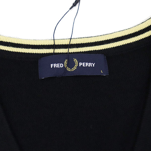 FRED PERRY (フレッドペリー) K9600 CLASSIC V NECK JUMPER Vネック セーター FP522 198BLACKXL_FREDPERRY