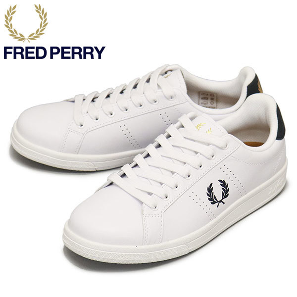 FRED PERRY (フレッドペリー) B6312 B721 LEATHER レザーシューズ 567 WHITExNAVY FP527 26.0cm