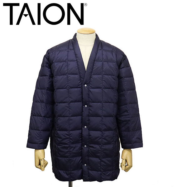 TAION (タイオン) 101HT HANTEN DOWN CARDIGAN ベーシック ハンテン ダウンカーディガン TA013NAVYxBLACK1