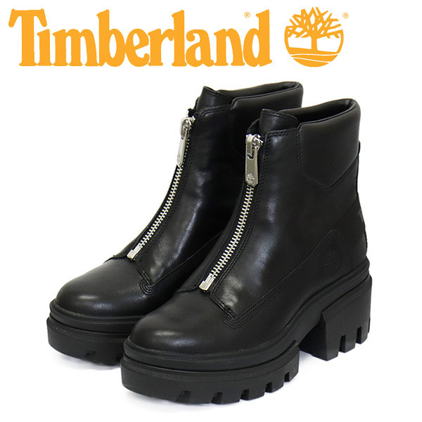 Timberland (ティンバーランド) A5YJV EVERLEIGH FRONTZIP エヴァーリー フロントジップブーツ レディース Black TB449 US6.5-約23.5cm