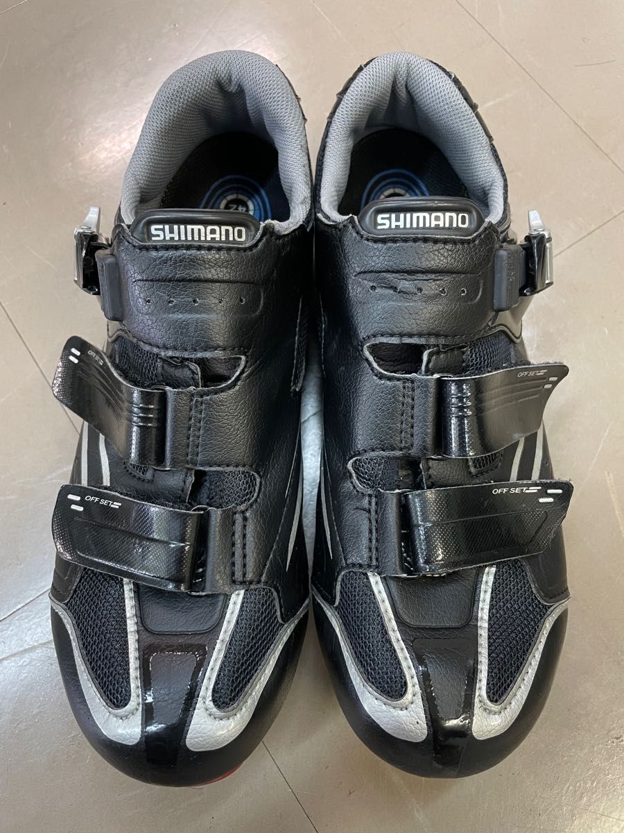 美品 SHIMANO シマノR088 ビンディングシューズ クリート&ペダル SHIMANO サイクリングシューズ ビンディング ペダル セット 26 5