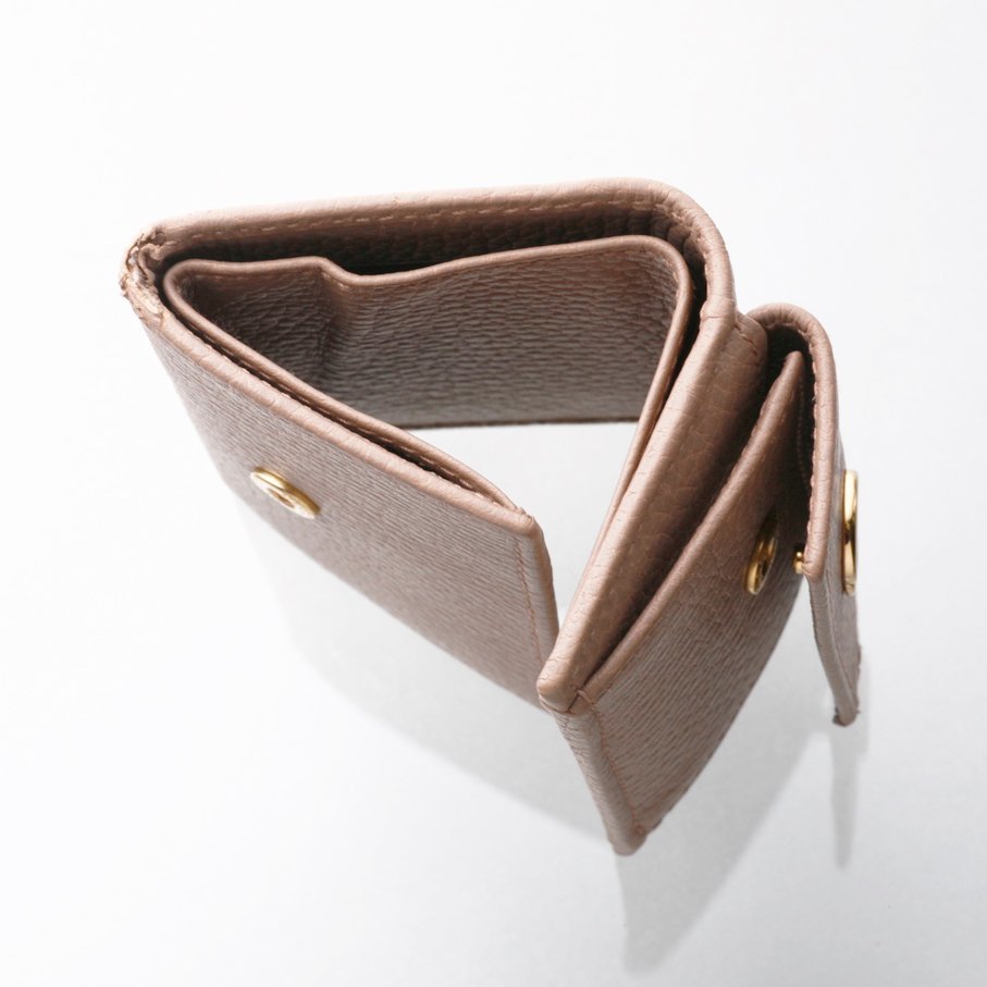 KM 訳有 内側美品 グッチ マーモント グレージュ 三つ折り 財布