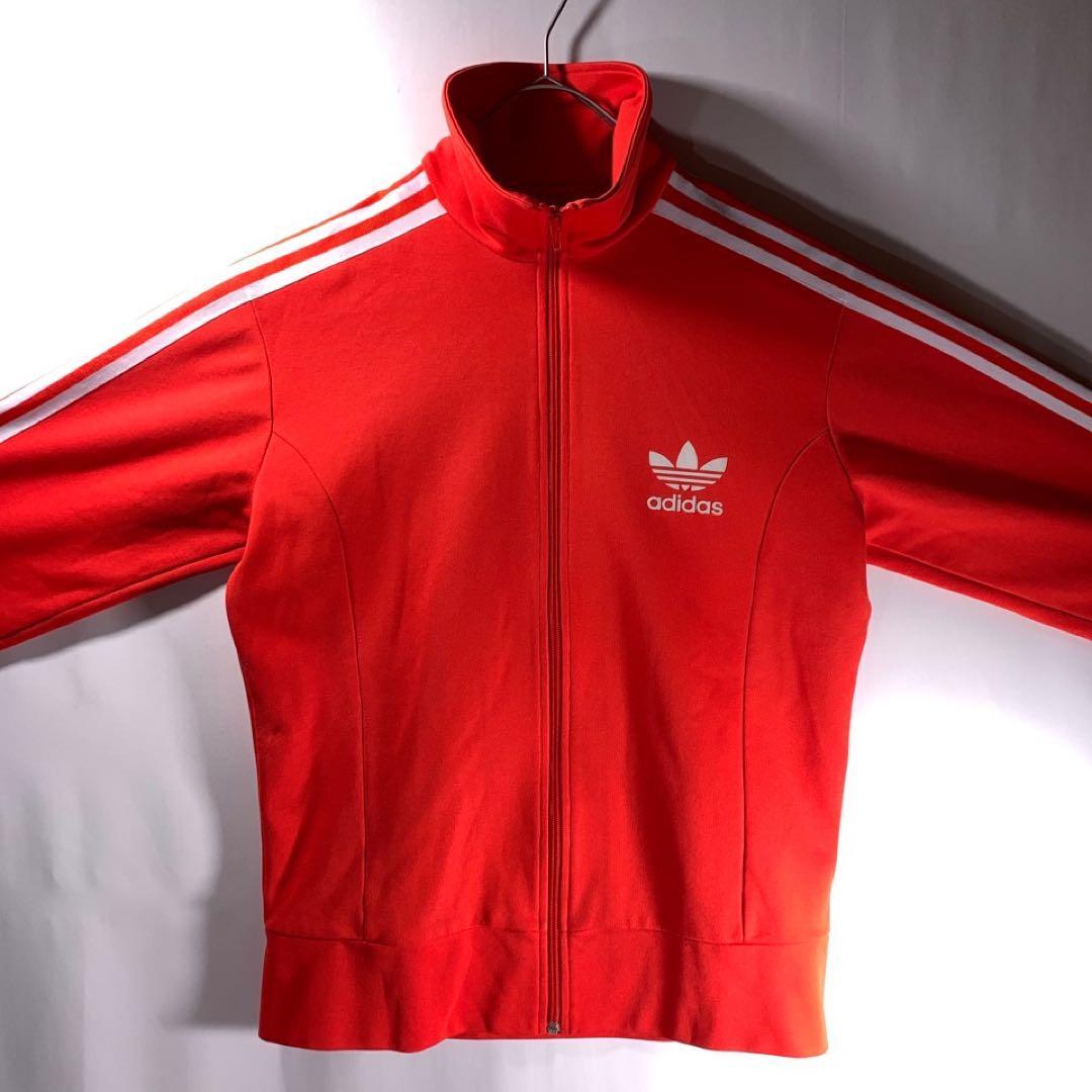 00s 古着 adidas ハイネック トラックジャケット ジャージ 赤 XL