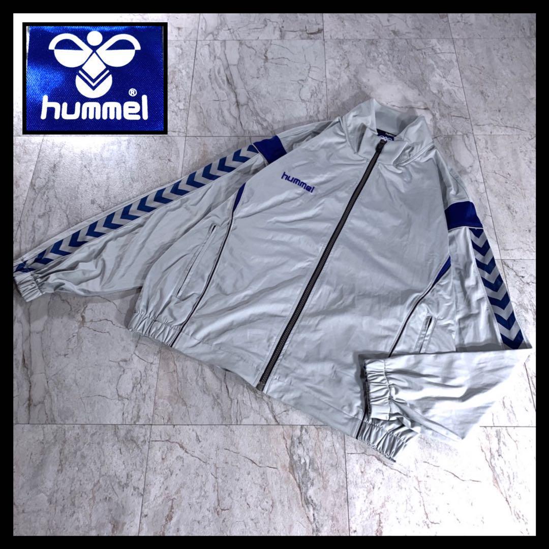 古着 hummel トレーニング トラック ジャケット 袖ライン 刺繍ロゴ M_画像1