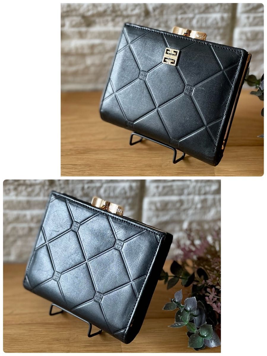 美品希少】GIVENCHY ジバンシー ヴィンテージ折り財布 がま口 美品希少】GIVENCHY ジバンシー ヴィンテージ折り財布 がま口