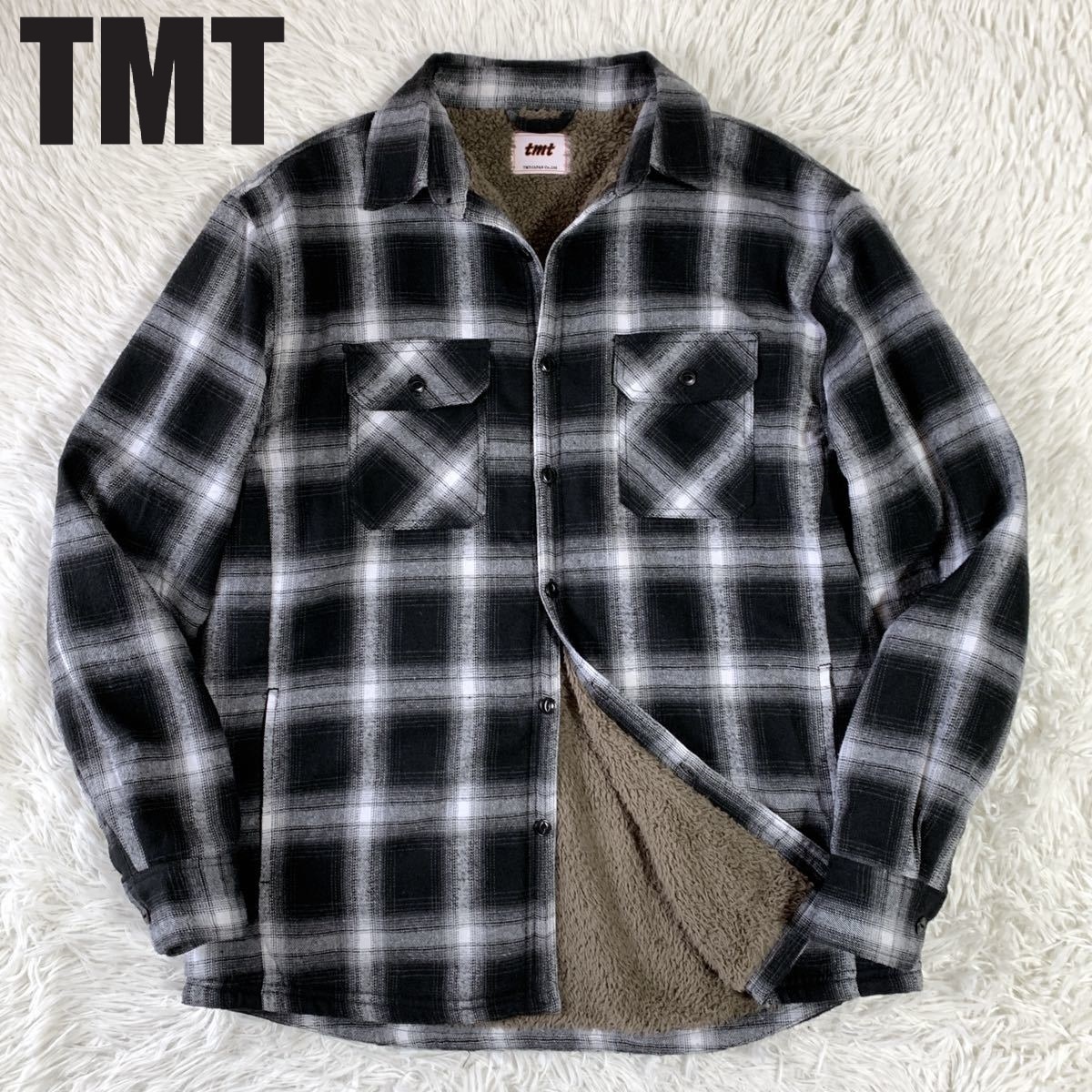 TMT 21AW 裏地ボア チェック ネルシャツ ジャケット SCOTCH NEL CHECK BOA SHIRT Mサイズ_画像1