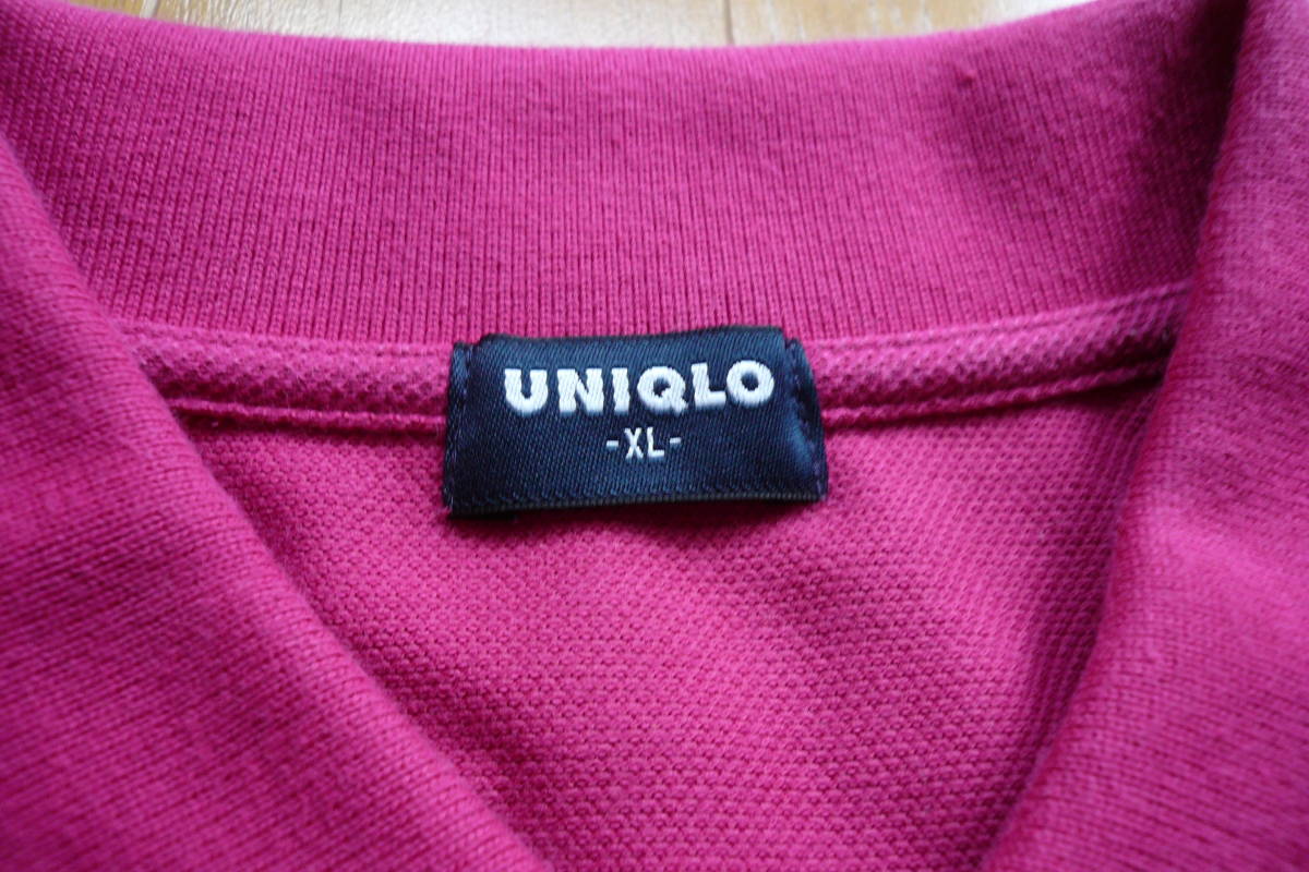 ユニクロ　ドライカノコ　ポロシャツ　ピンク系　XL　新品同様_画像3