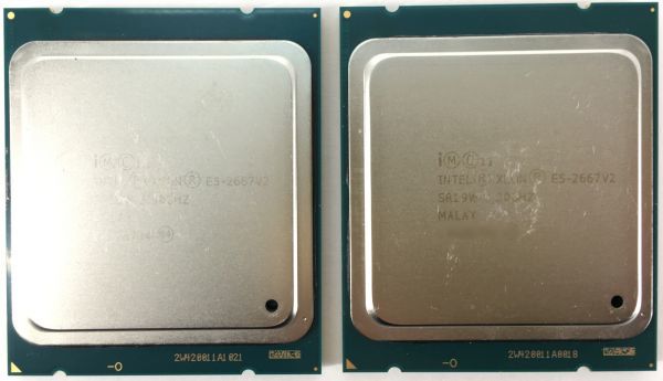 【同一ロット/2枚セット】 Intel CPU XEON E5-2667 V2 3.30GHz SR19W 8コア 16スレッド ソケット FCLGA2011 サーバー用【中古品】_画像2