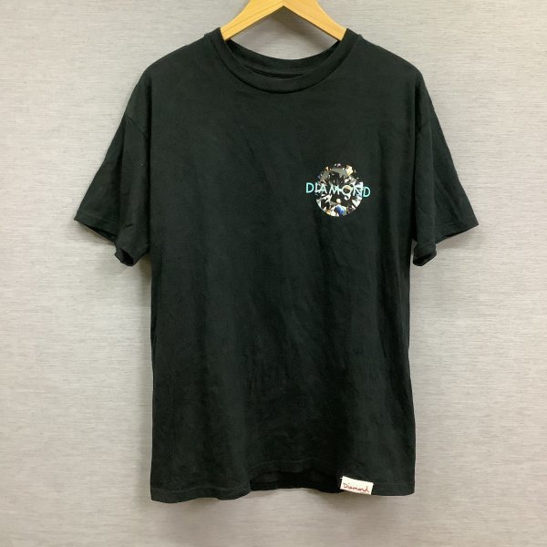 J13 DIAMOND ダイヤモンド Tシャツ 半袖 カットソー フロント バック プリント コットン 綿 ブラック系 サイズ M ストリート スケーター_画像1