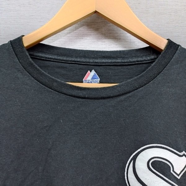 J431 MAJESTIC 半袖 Tシャツ M ブラック 野球 baseball シカゴホワイトソックス SOX ポールコネルコ 背番号 ネーム マジェスティック_画像2