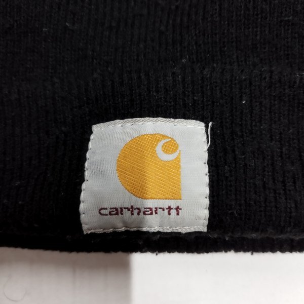 J537 carhartt ニット 帽子 ブラック ワッチ キャップ CAP ロゴ 定番 ビーニー ワーク ストリート アメカジ メンズ レディース カーハート_画像4