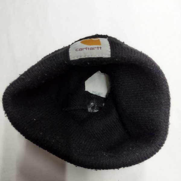 J537 carhartt ニット 帽子 ブラック ワッチ キャップ CAP ロゴ 定番 ビーニー ワーク ストリート アメカジ メンズ レディース カーハート_画像3