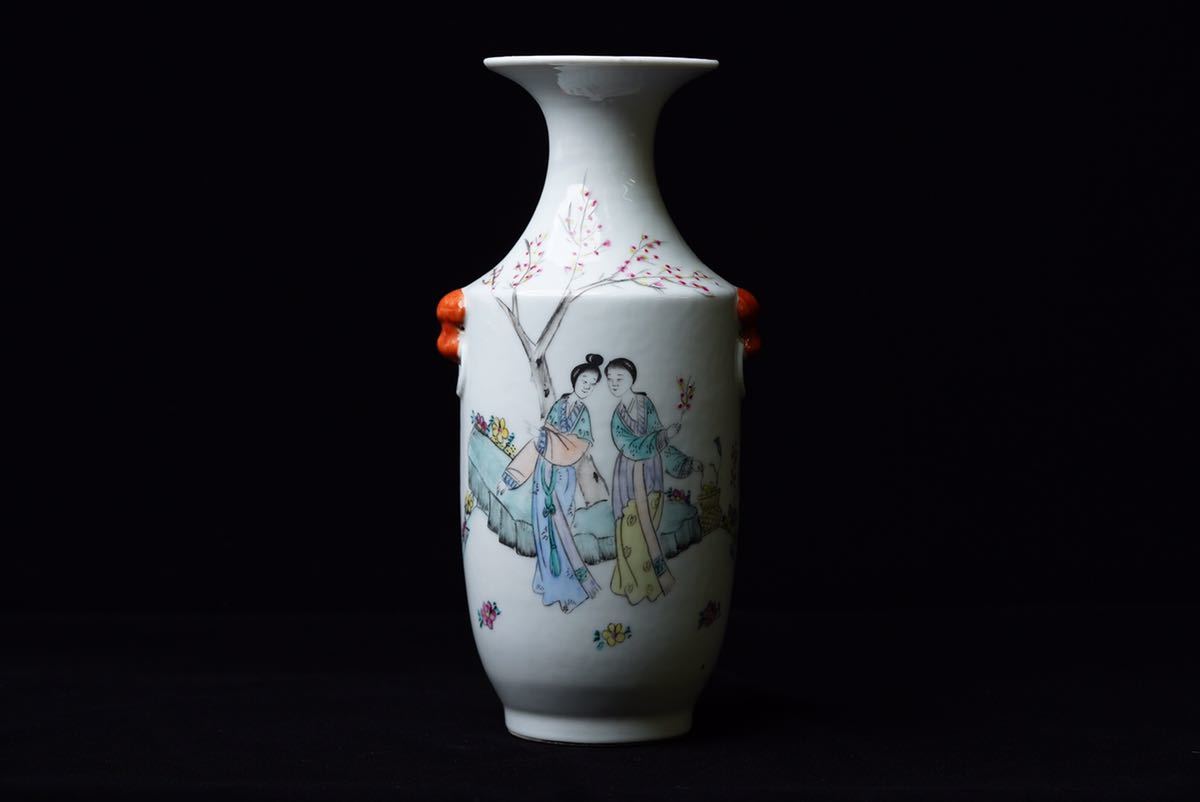 中国 古玩 粉彩 古美術 景徳鎮 花瓶 瓶 唐物 時代物