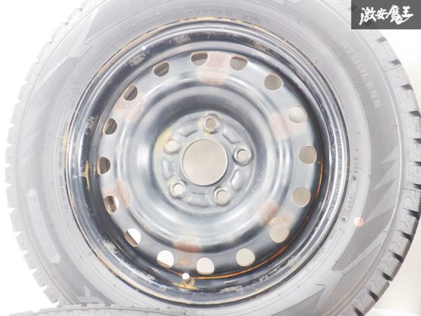 日産純正 C26 セレナ 鉄チン ホイール 15インチ 5.5J +45 PCD 114.3 5穴 5H ダンロップ 195/65R15 2022年製 スタッドレス付き 4本 棚34B_画像4