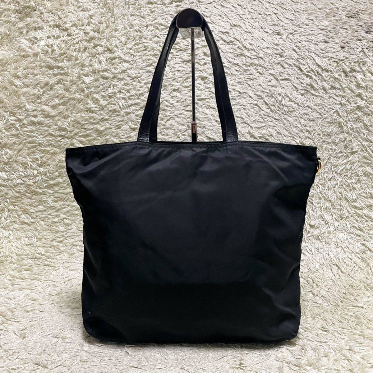 希少 PRADA ベア トートバッグ テスートナイロン レザー ビジュー