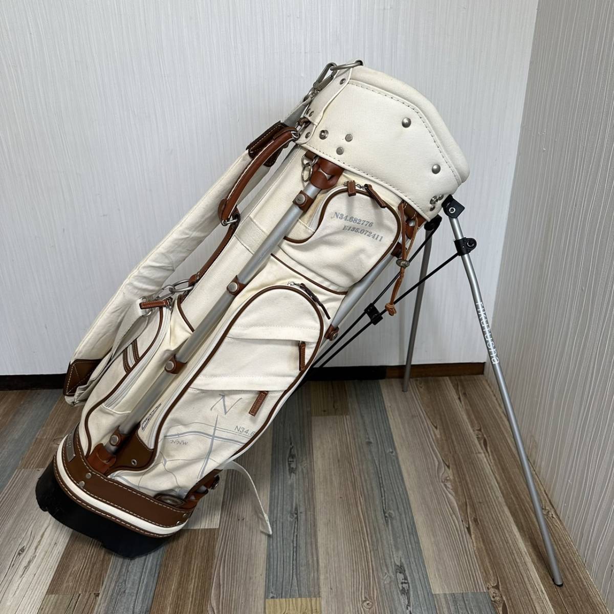 神戸 六風舎 帆布 スタンド式 キャディバッグ 管理番号O-855 神戸 六風舎 帆布 スタンド式 キャディバッグ 管理番号O-855