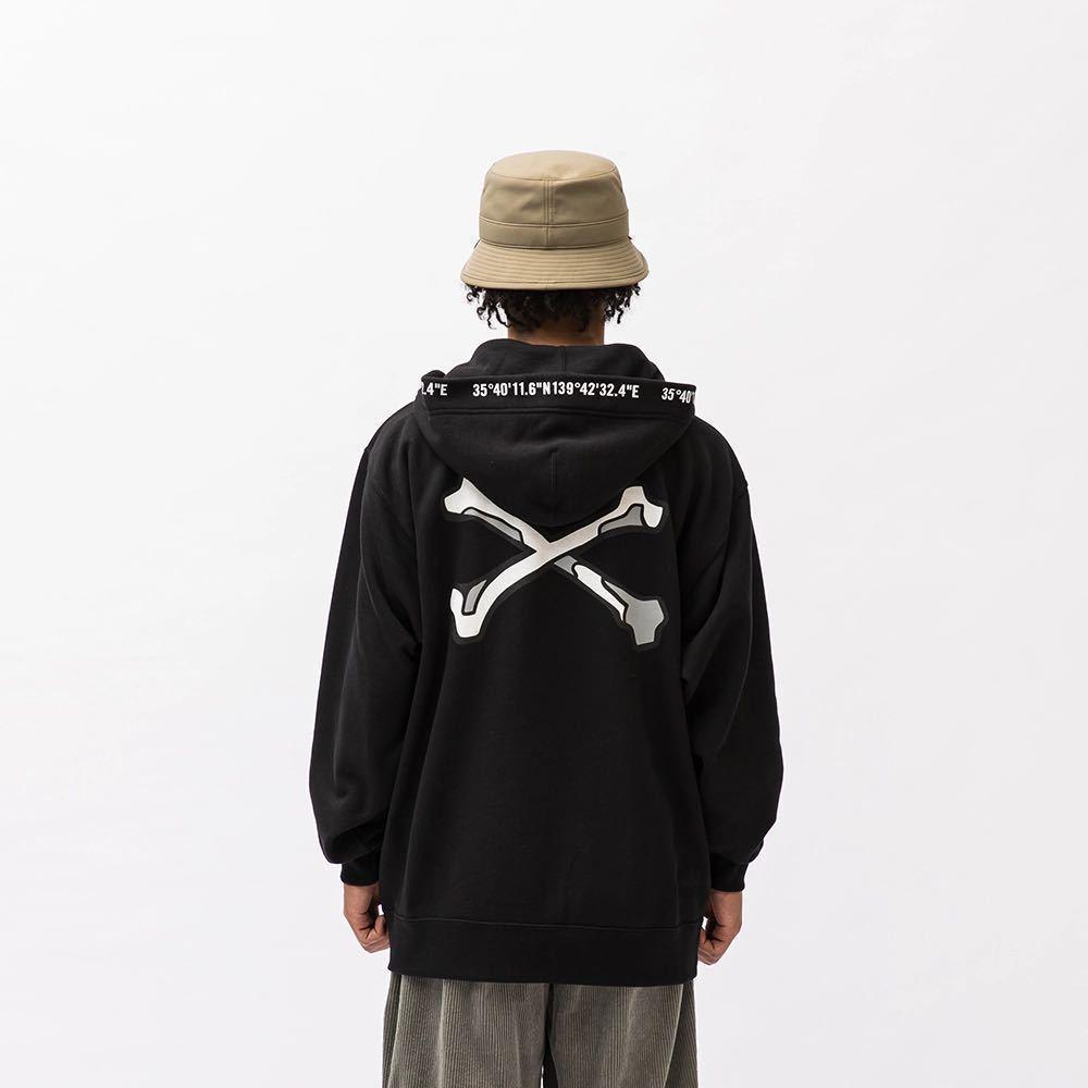 【送料無料・新品・完売品】WTAPS X3.0 / ZIP HOODY / CTPL / BLACK ダブルタップス 222ATDT-CSM18 crossbone クロスボーン 骨 パーカー_画像5