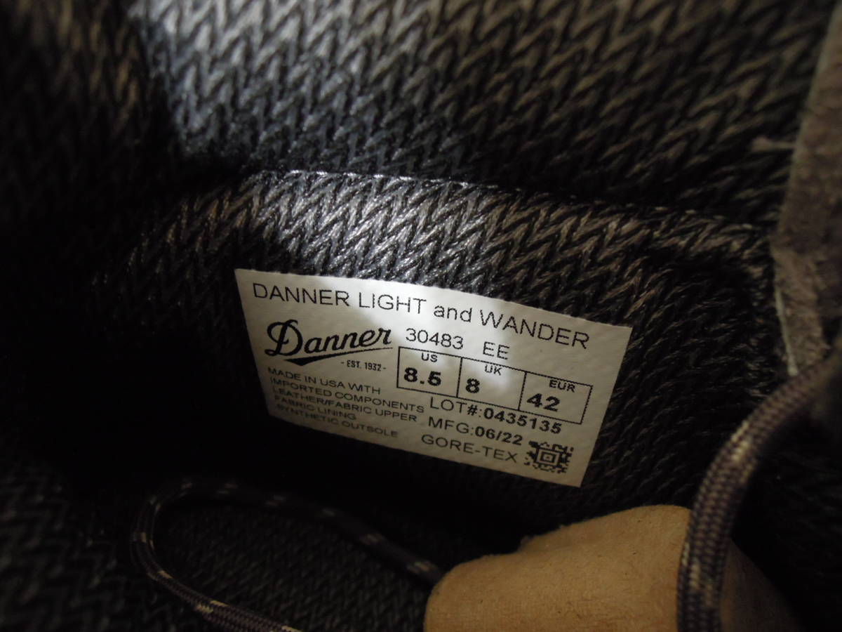 試着のみ 『DANNER LIGHT for and wander』 26.5cm US8.5 別注 限定 ダナーライト アンドワンダー GORETEX Vibram _画像5